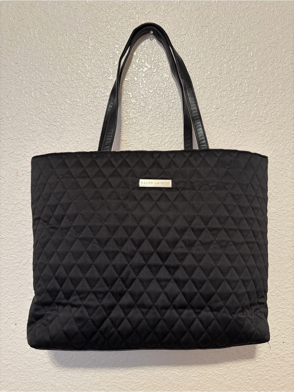 Ralph Lauren Black Quilted Diamond Tote